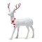 Ornativity Peppermint Glitter Christmas Reindeer – Holiday Party White Deer Figurine Statues with Red and White Antlers and Scarf Dinner Tabletop Decorations Centerpiece - Pack of 2